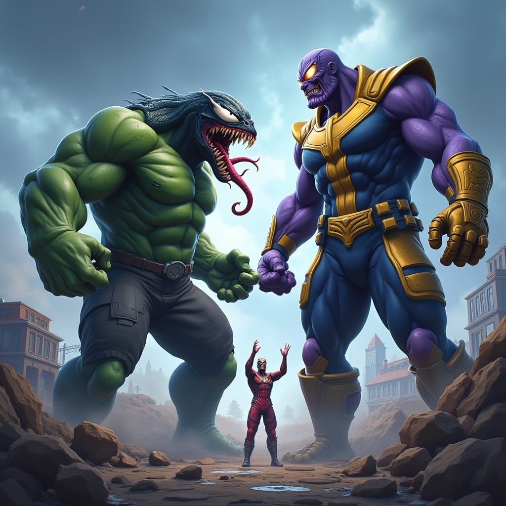 Epic Battle: Hulk-Venom vs Squid-Thanos in a Fortnite Apocal...