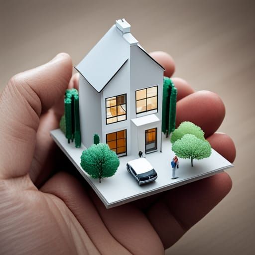 Paper Sculpture: Miniature People in House