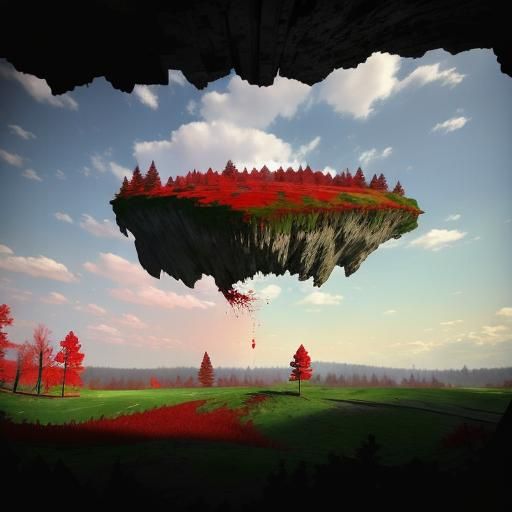 A Distorted Crimson Landscape