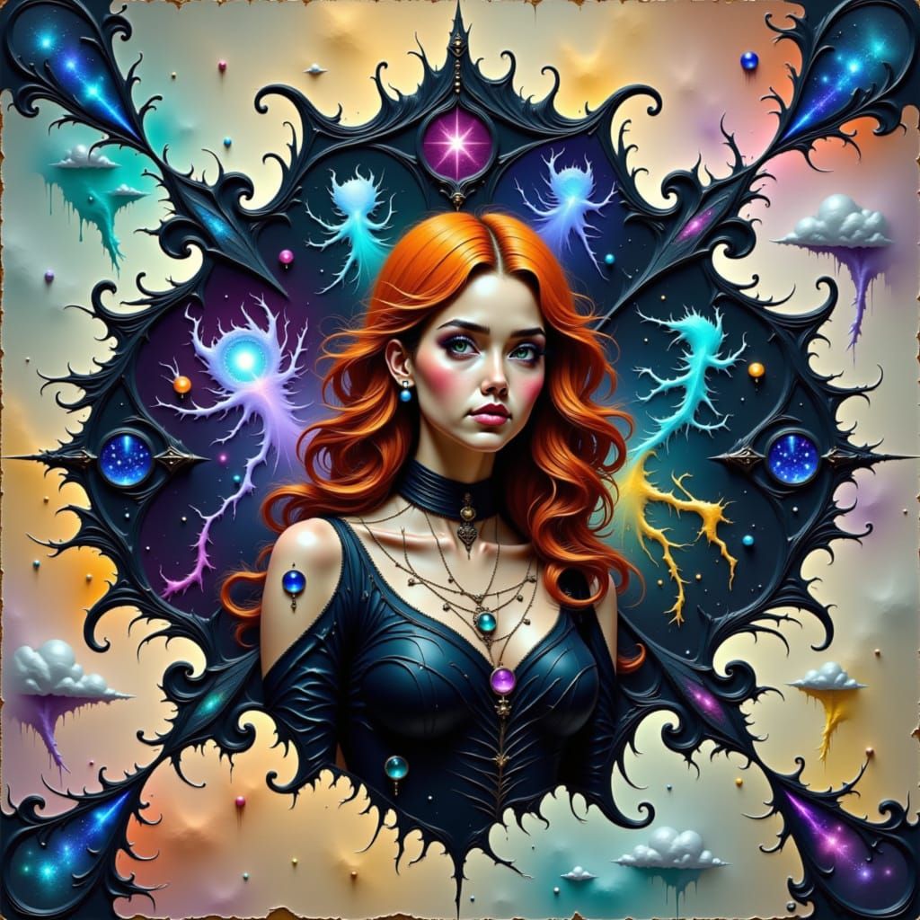 Couple Embracing Amidst Elemental Chaos