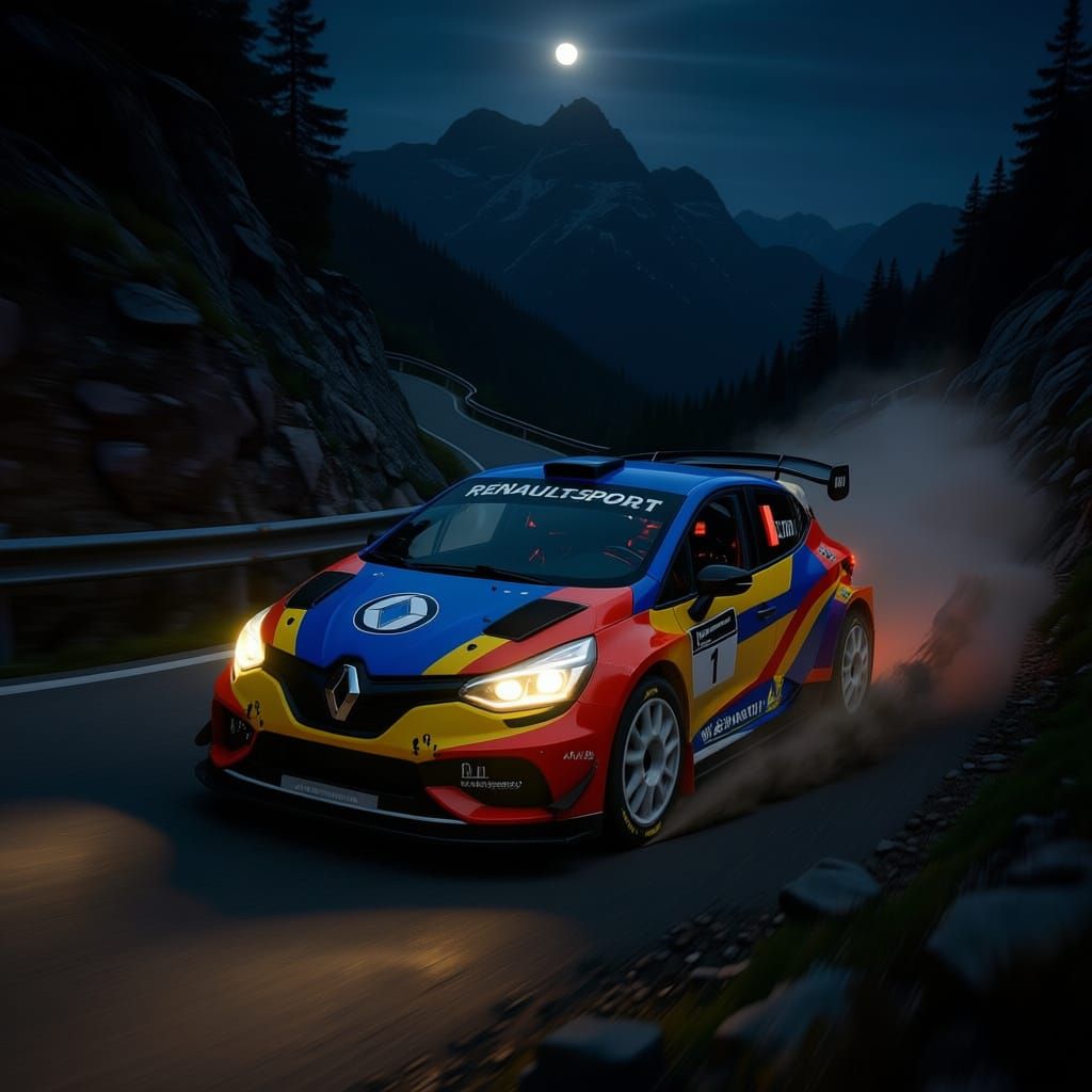 Renault Clio Becomes Rally1 WRC Race Car in Blue and Red Liv...