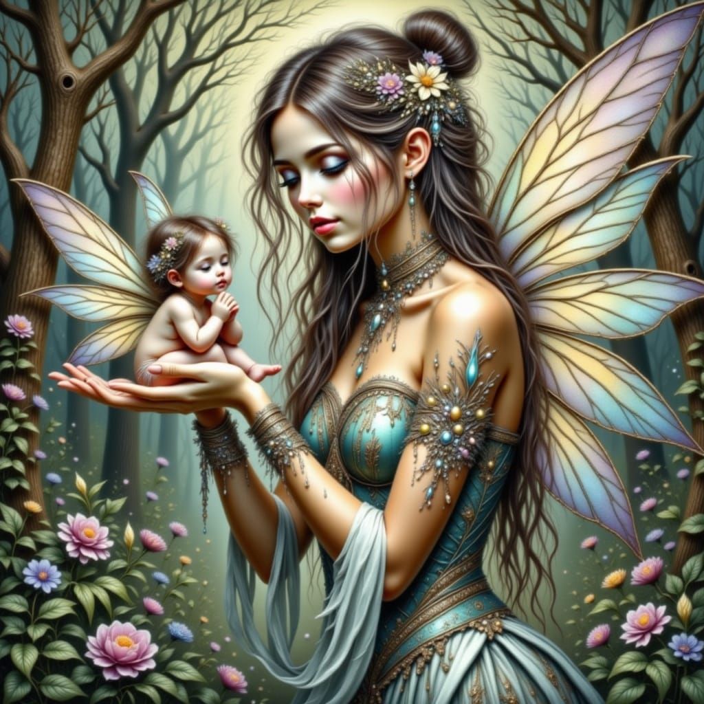 Enchanted Fairy Mother Bestows Life Upon Her Darling