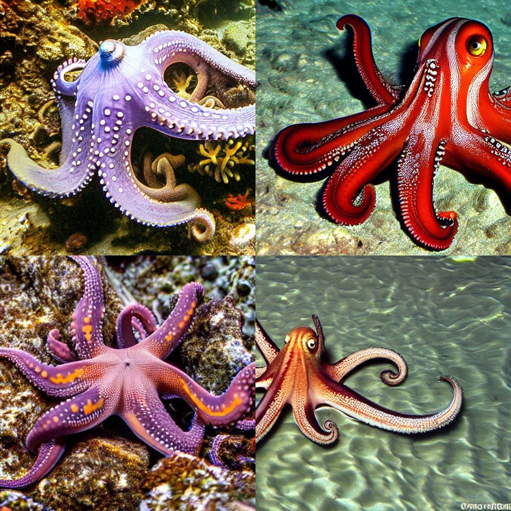 A Common Octopus in Detailed Illustration