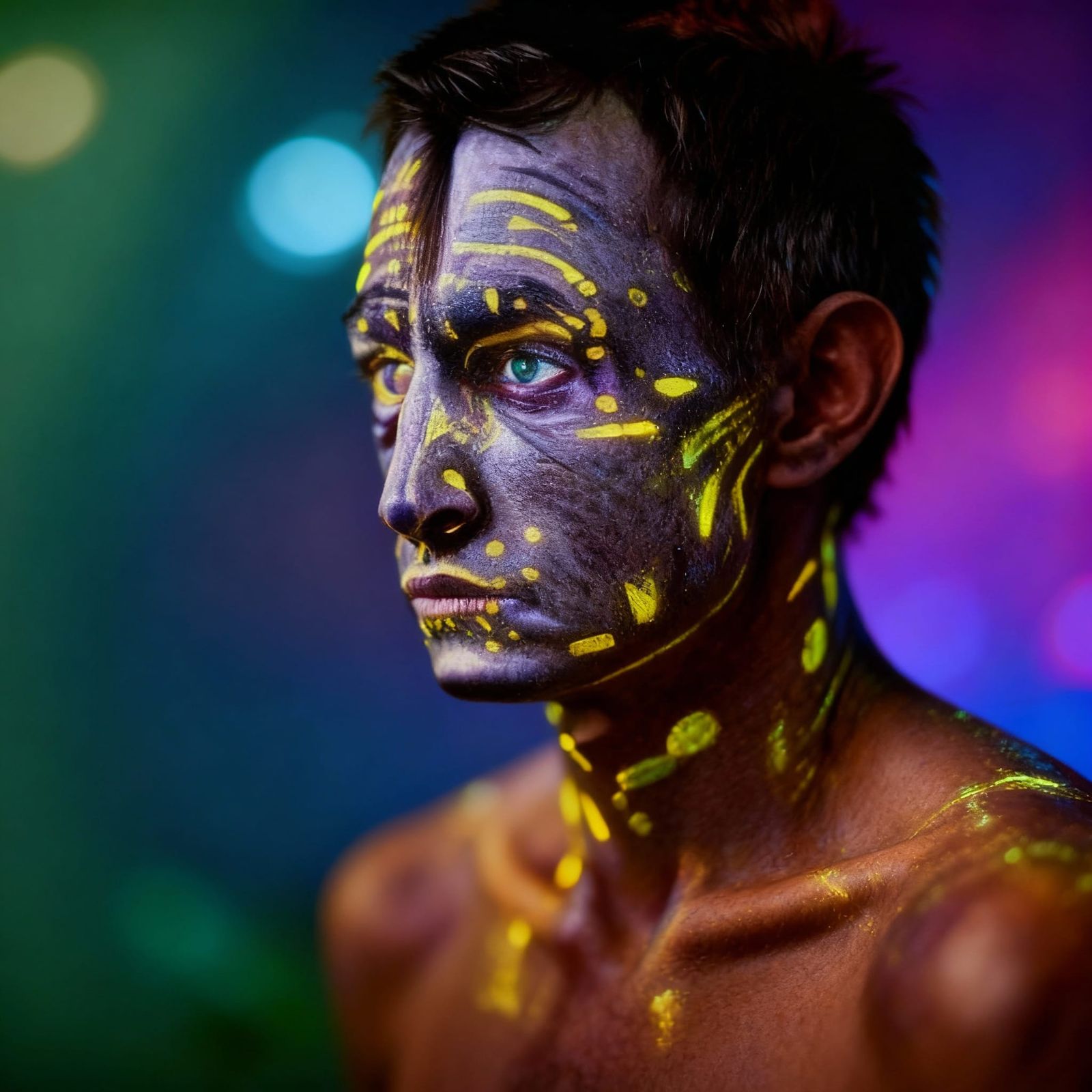 Hyperrealistic Bioluminescent Hominid Portrait
