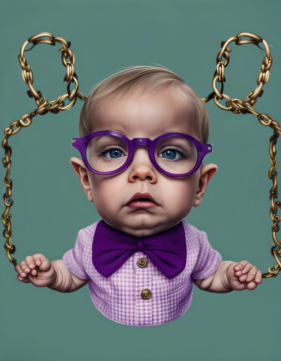 Purple Glasses Toddler in Warm Ambient Light