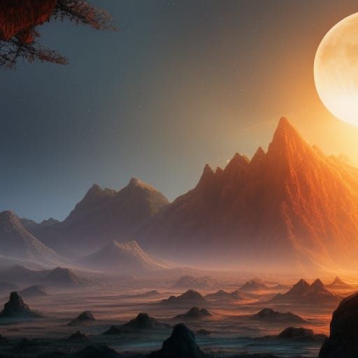Moon rises over the sun