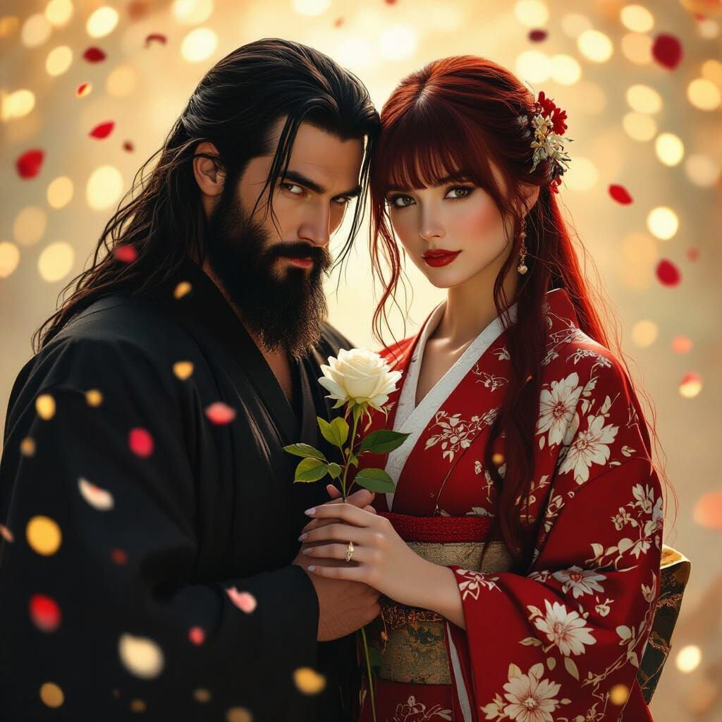 Ethereal Portrait of a Couple in Cinematic Style