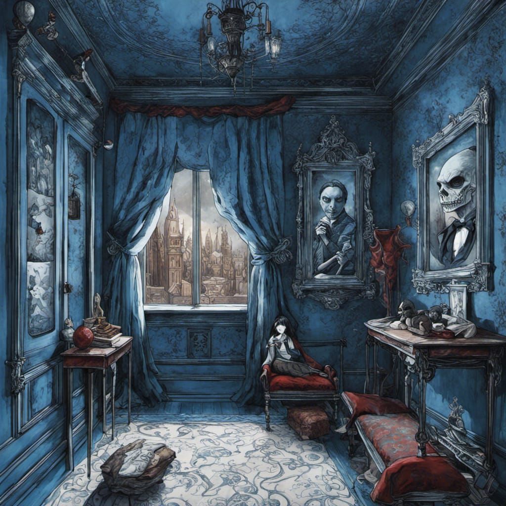 Ethereal Blue World of Poe's Birth