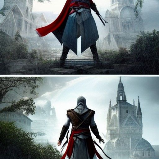 Epic Assassins Creed Digital Matte Painting in Cinematic Sty...