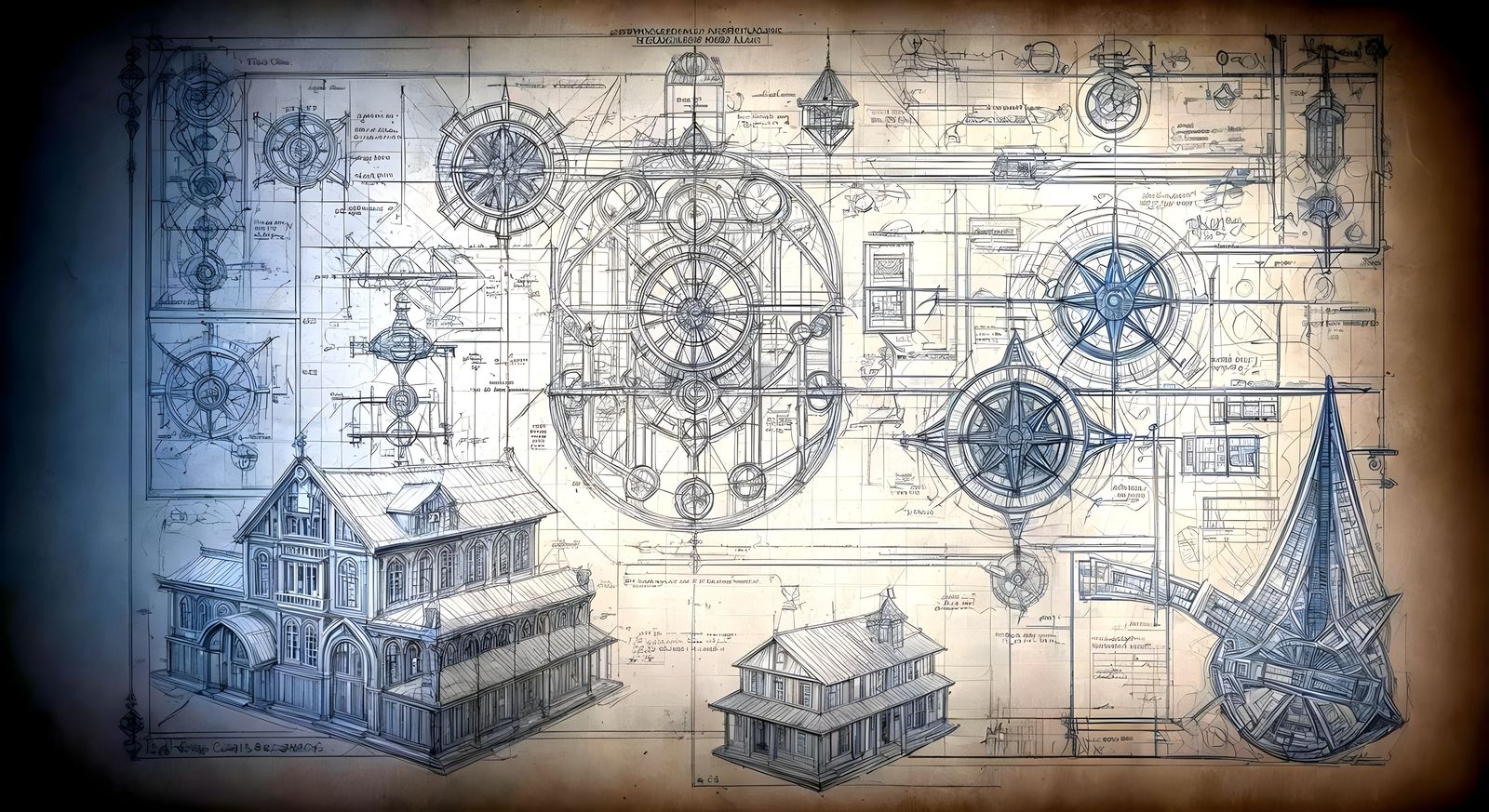 Detailed Ink Sketch of Medieval Preschool Blueprint
