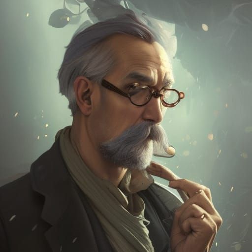 Regal Fantasy Mayor with Long White Mustache