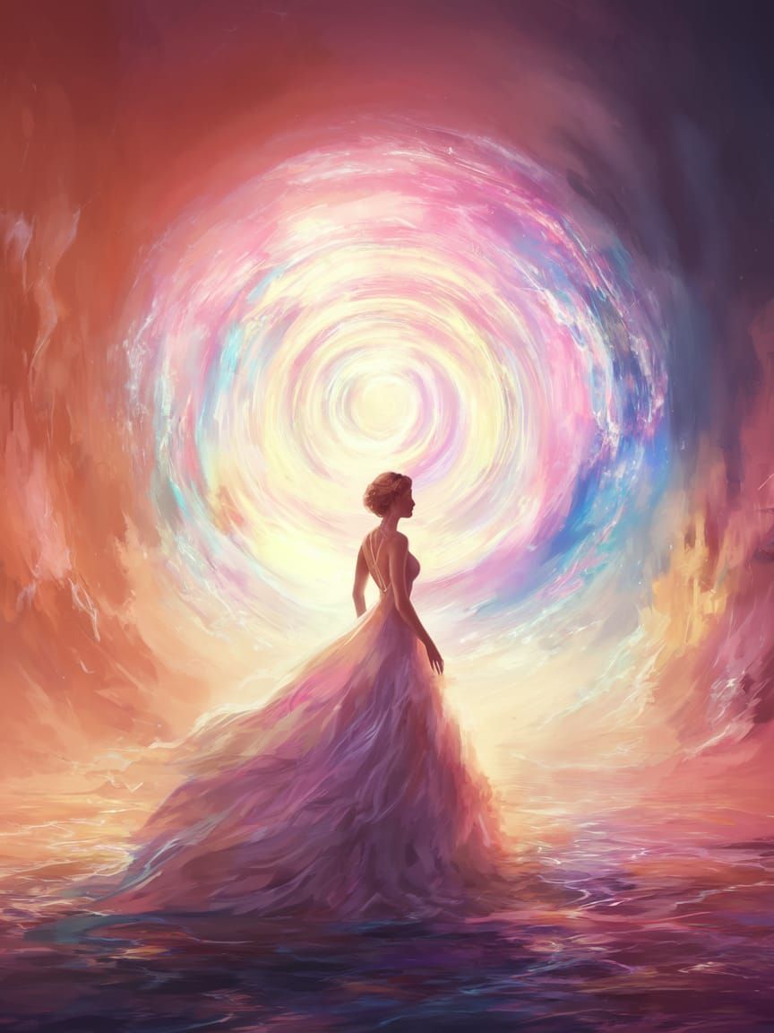 The Duchess Approaches a Radiant, Swirling Portal in Dreamli...