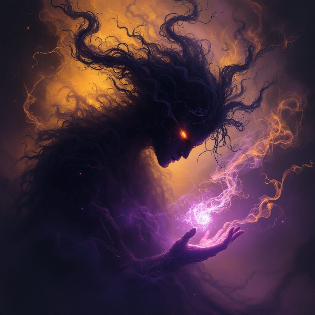 Ethereal Shadow Entity Reveals Ancient Secrets in Golden Glo...