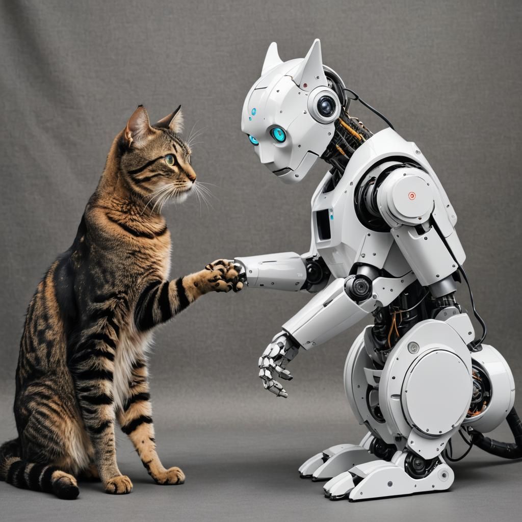 Robot Tenderly Cares for Feline Friend