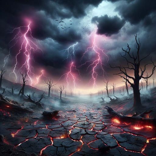 Dark Fantasy Battlefield of Thunderous Storms