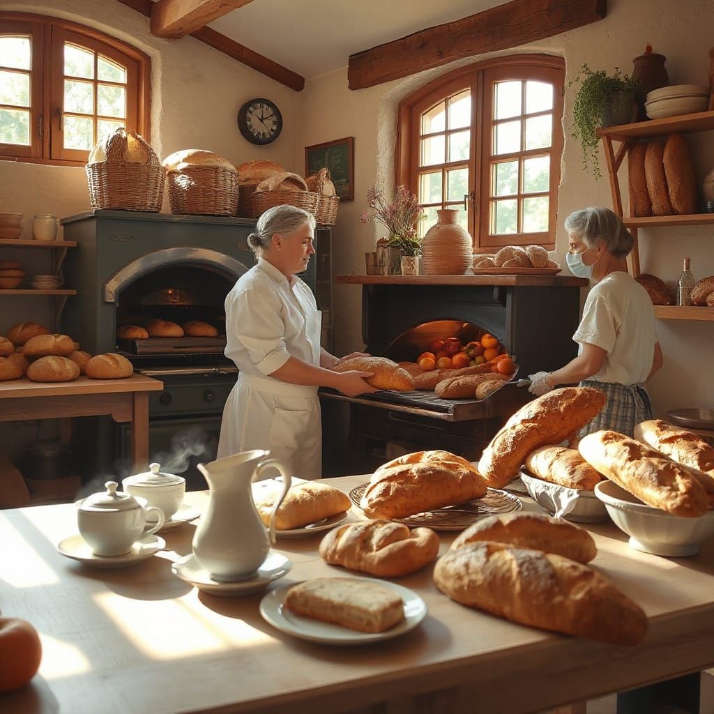 German Baker in Cozy Bakery, Romantic Style
