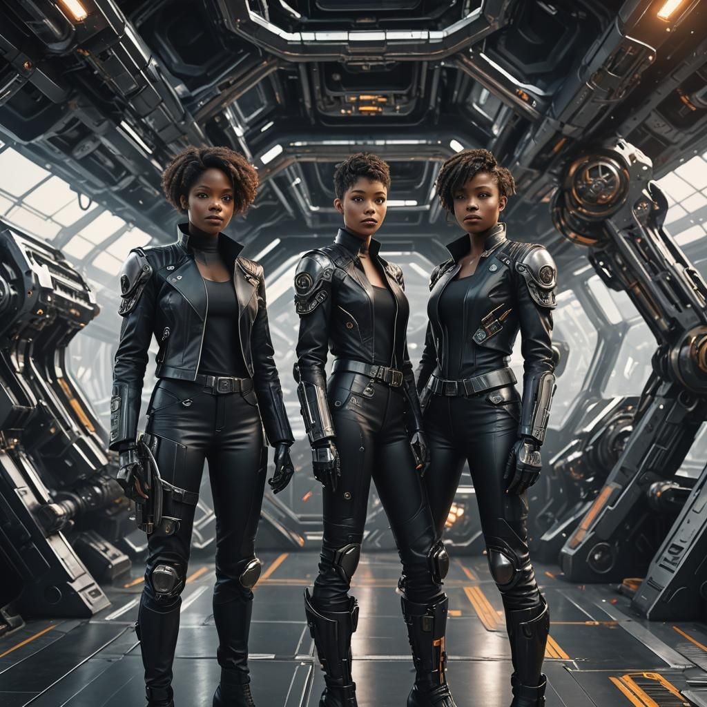 Biomechanical Goddesses of a Futuristic Space Station