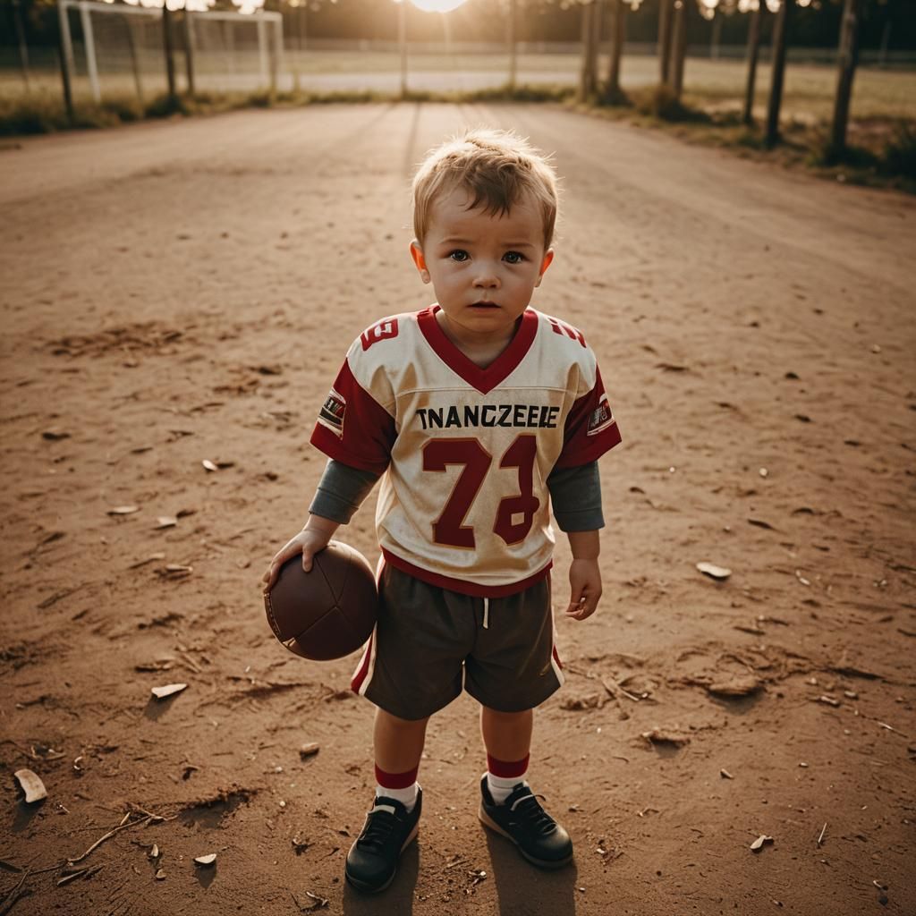 Baby Boy Athlete in Cinematic Style