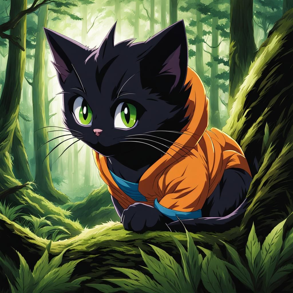 Epic Anime Key Visual of Gohan from Dragon Ball Z in a Dark....