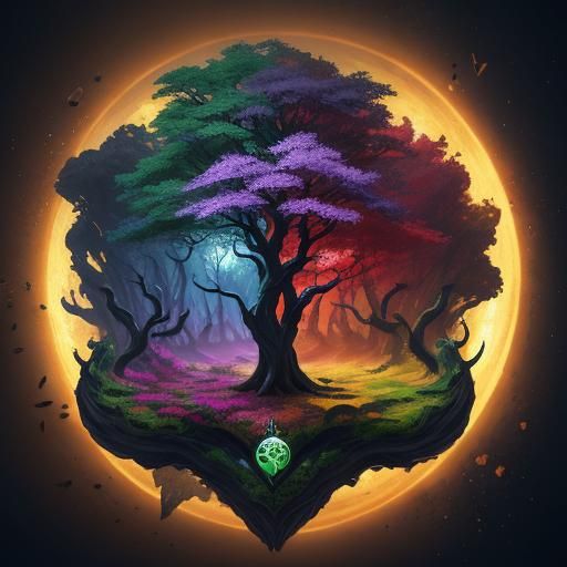 Nature's Balance Icon in Deep Fantasy Art