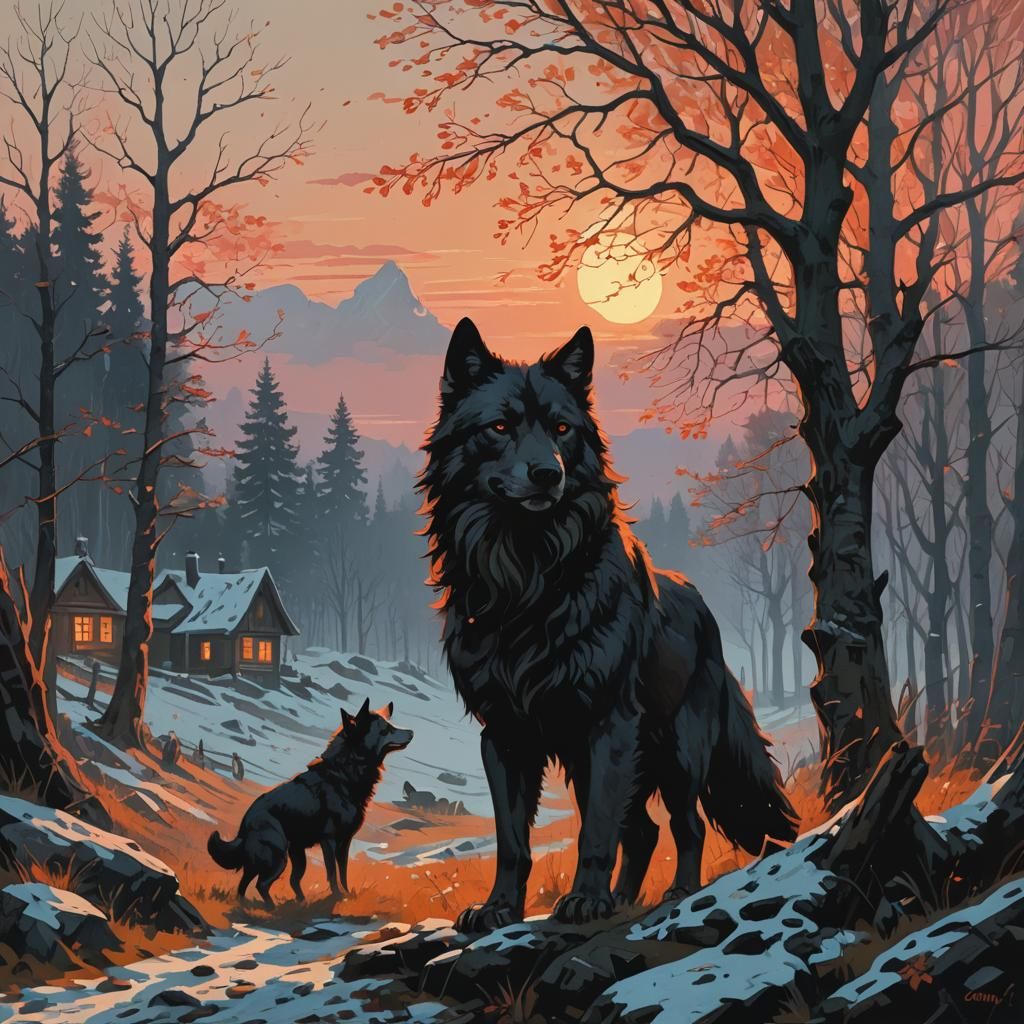 Victorian Era Lycanthrope Festival in Ethereal Morning Light