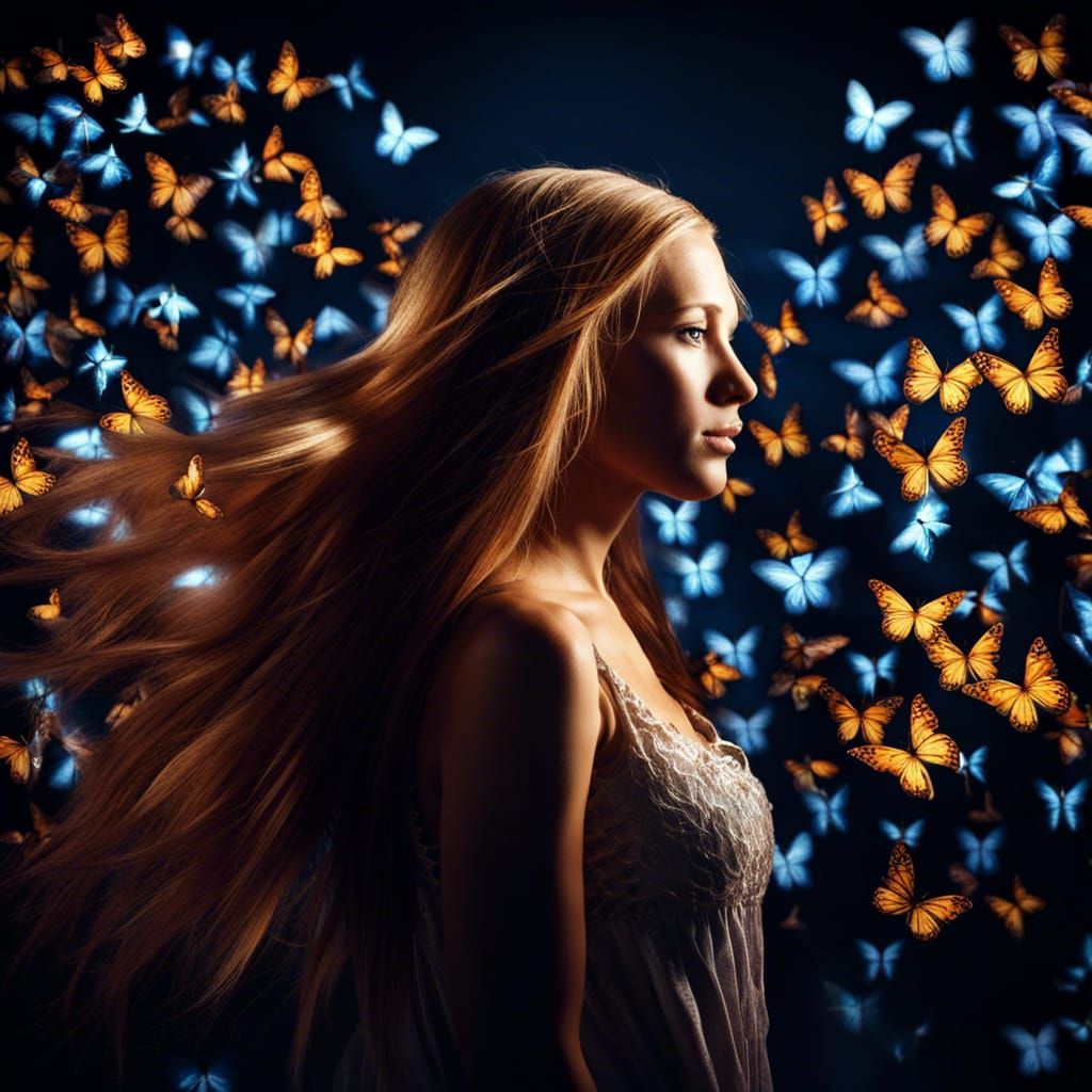 Femme aux Papillons in Ethereal Beauty