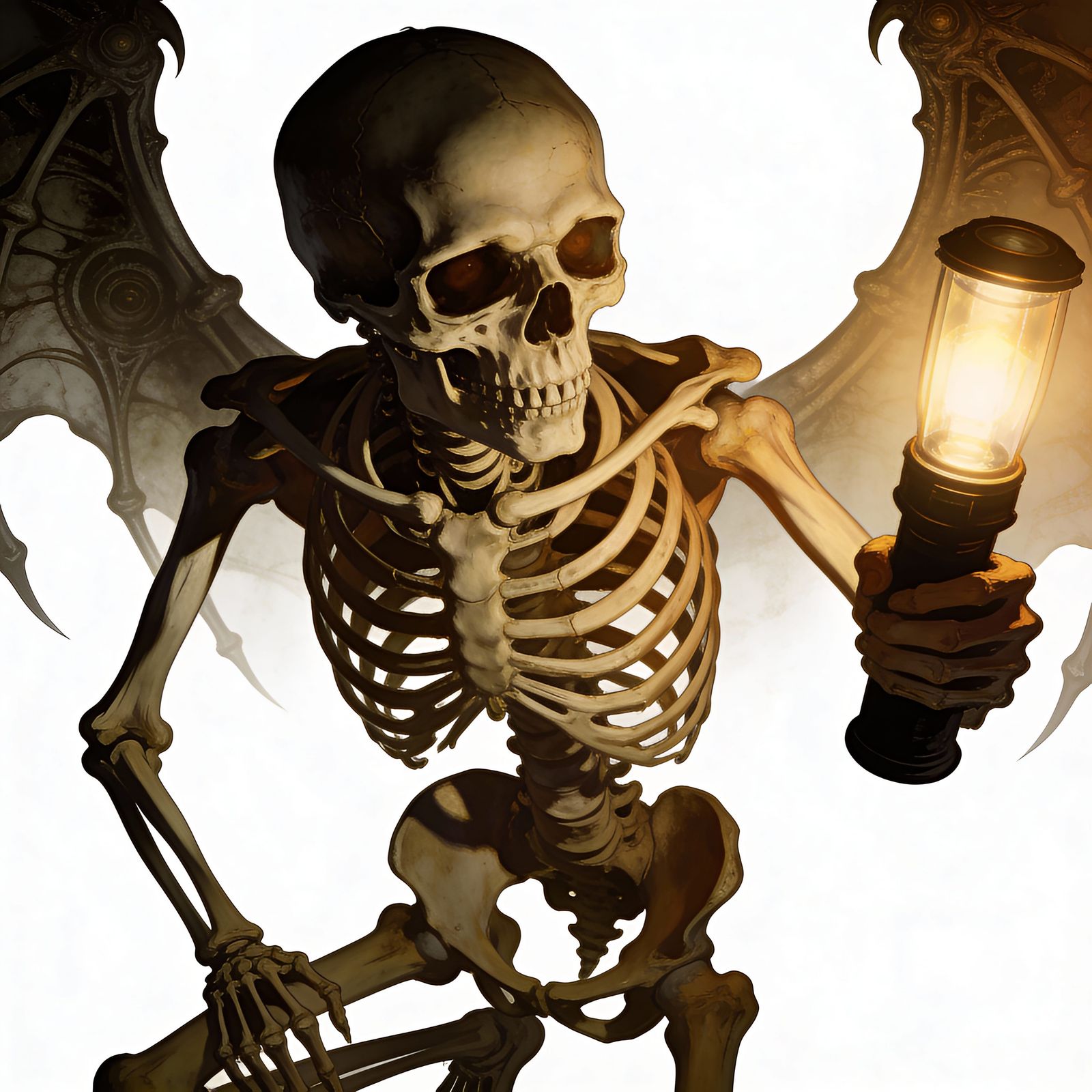 Skeleton Explorer with Flashlight, Warm Glow