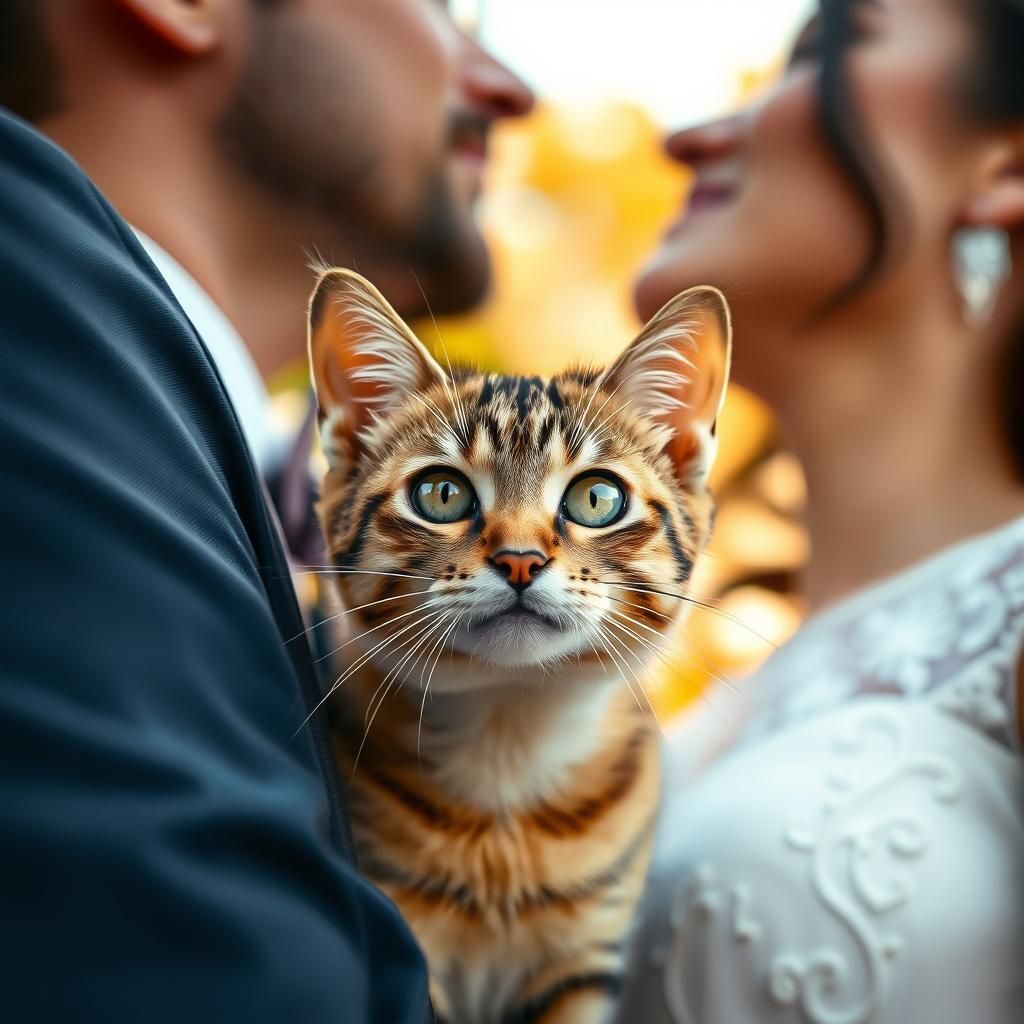 Newly Wed Couple Photobombs a Cat's Photoshoot 😀