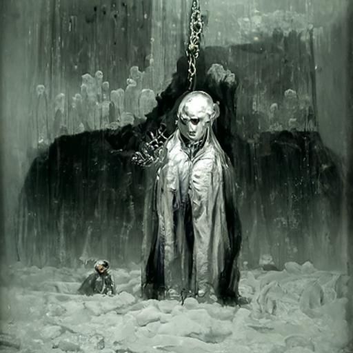 The Gray Man in Dark, Gothic Horror Style