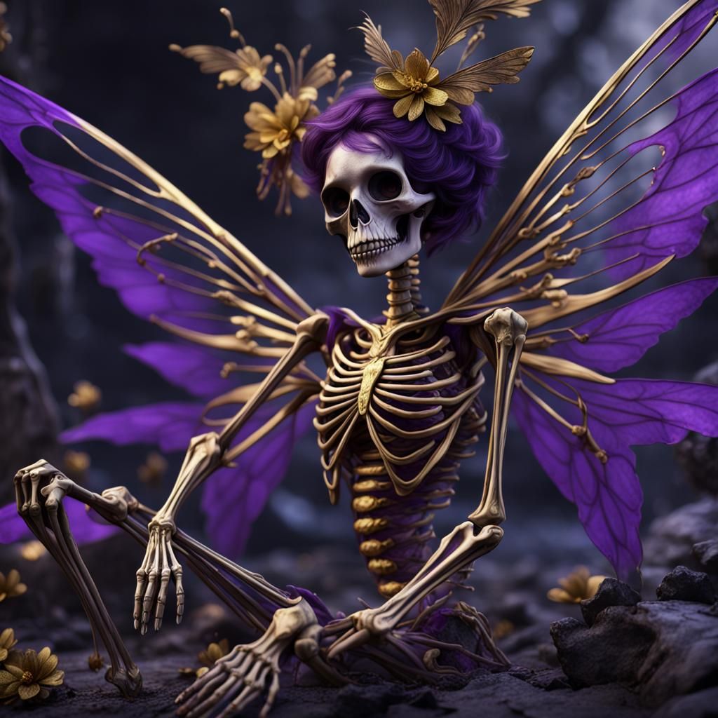 Ethereal Skeleton Fairies in Rich, Regal Colors