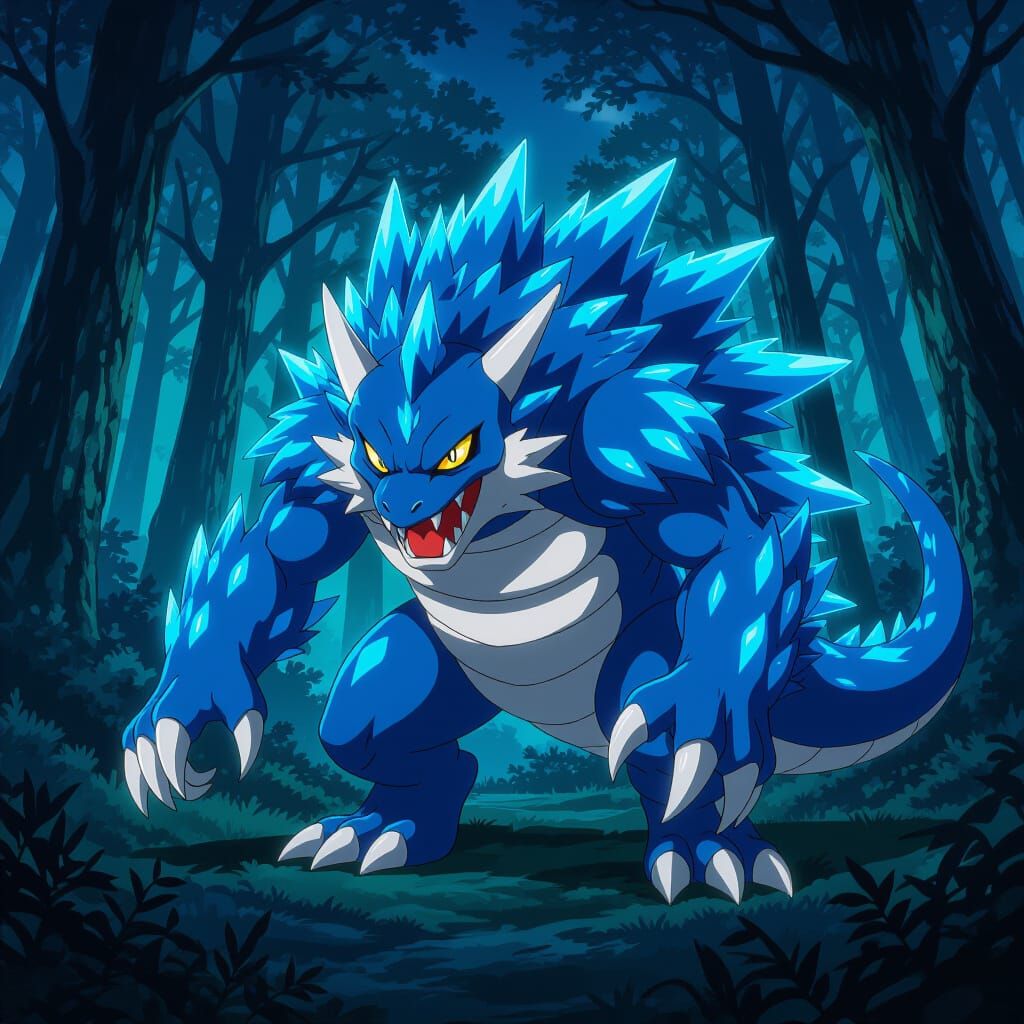 Fearsome Anime Monster in Mystical Forest