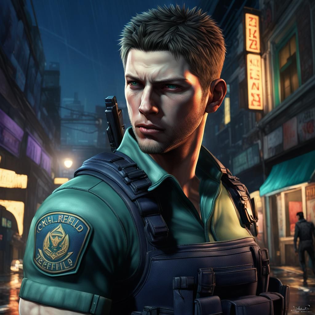 Chris Redfield in a Romantic Mid Shot with Jill Valentine