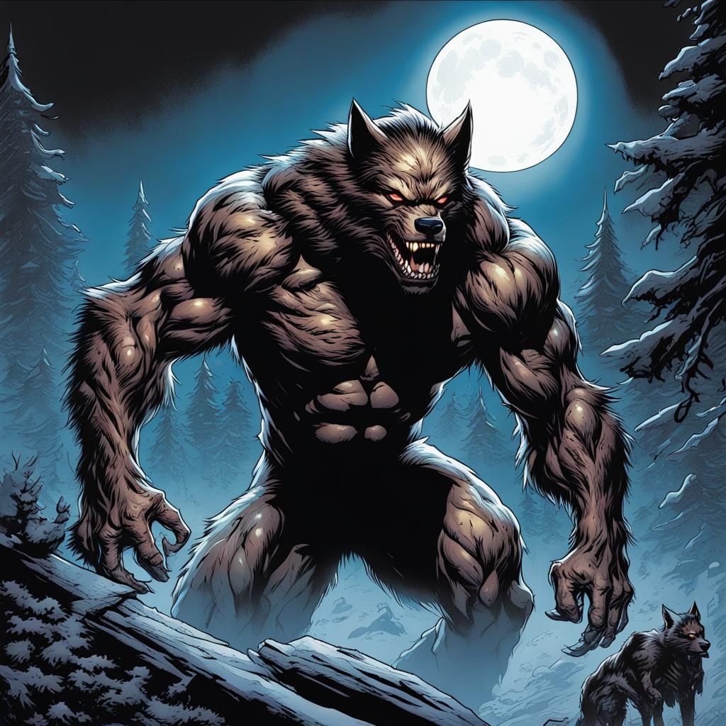 Werewolf By Night in Comic Book Art Style