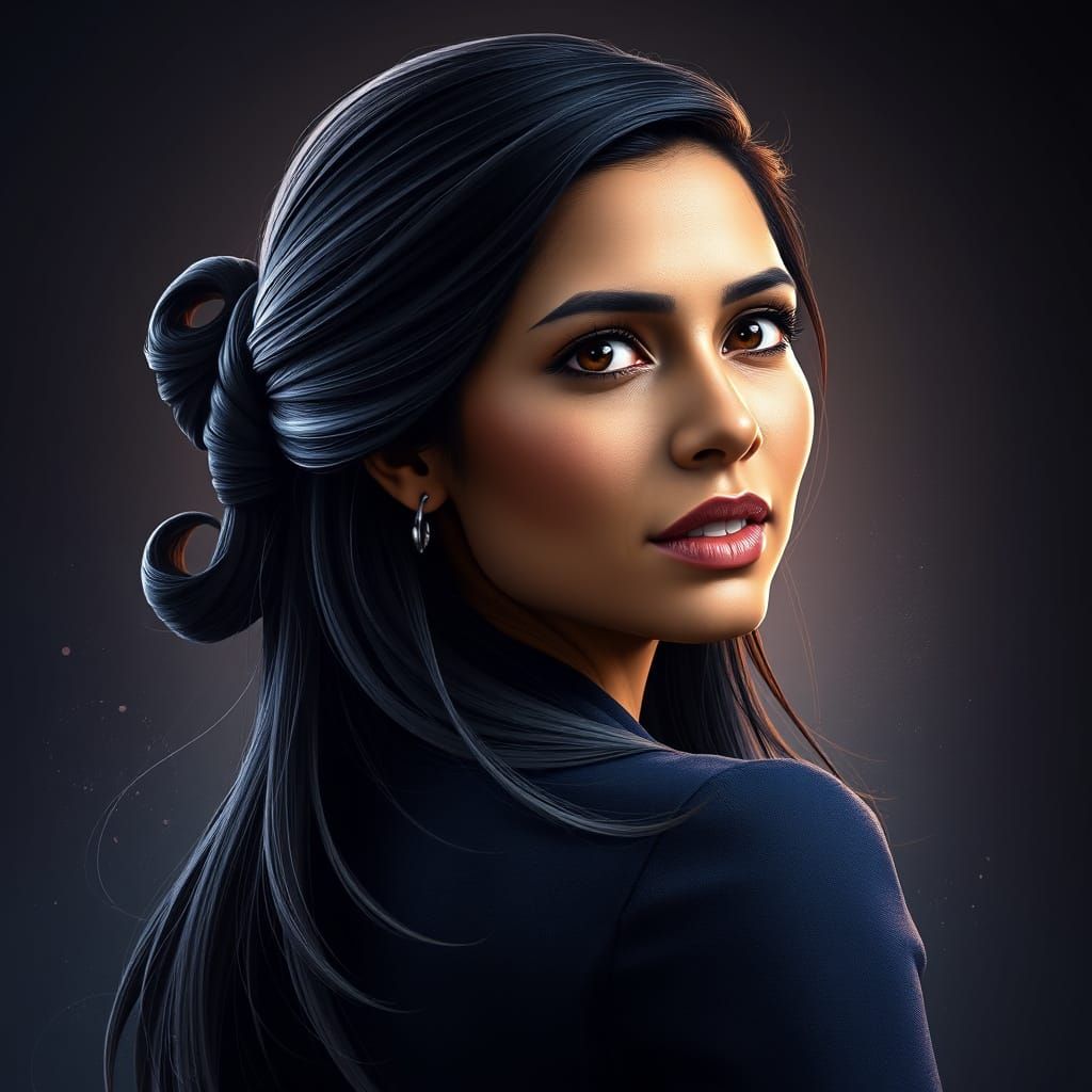 Ethereal Portrait of Tulsi Gabbard in Fantasy Concept Art St...