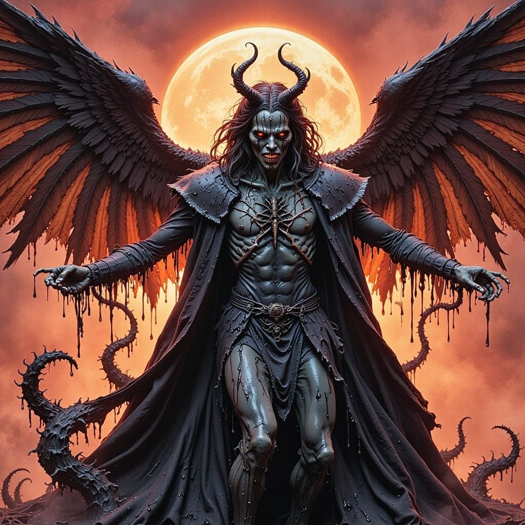 Dark Figure of Fallen Lucifer Morningstar