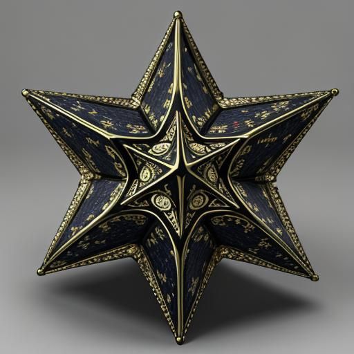 Vibrant Great Stellated Dodecahedra in Intricate Polyhedral...