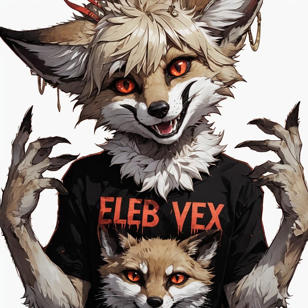 Anthropomorphic Fennec in Anime-Inspired Portrait