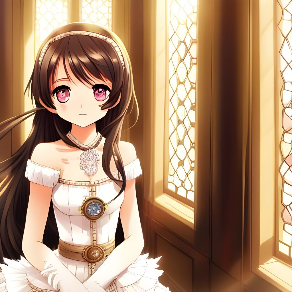 Anime Princess in Sunny Bedroom, Detailed Fantasy Art