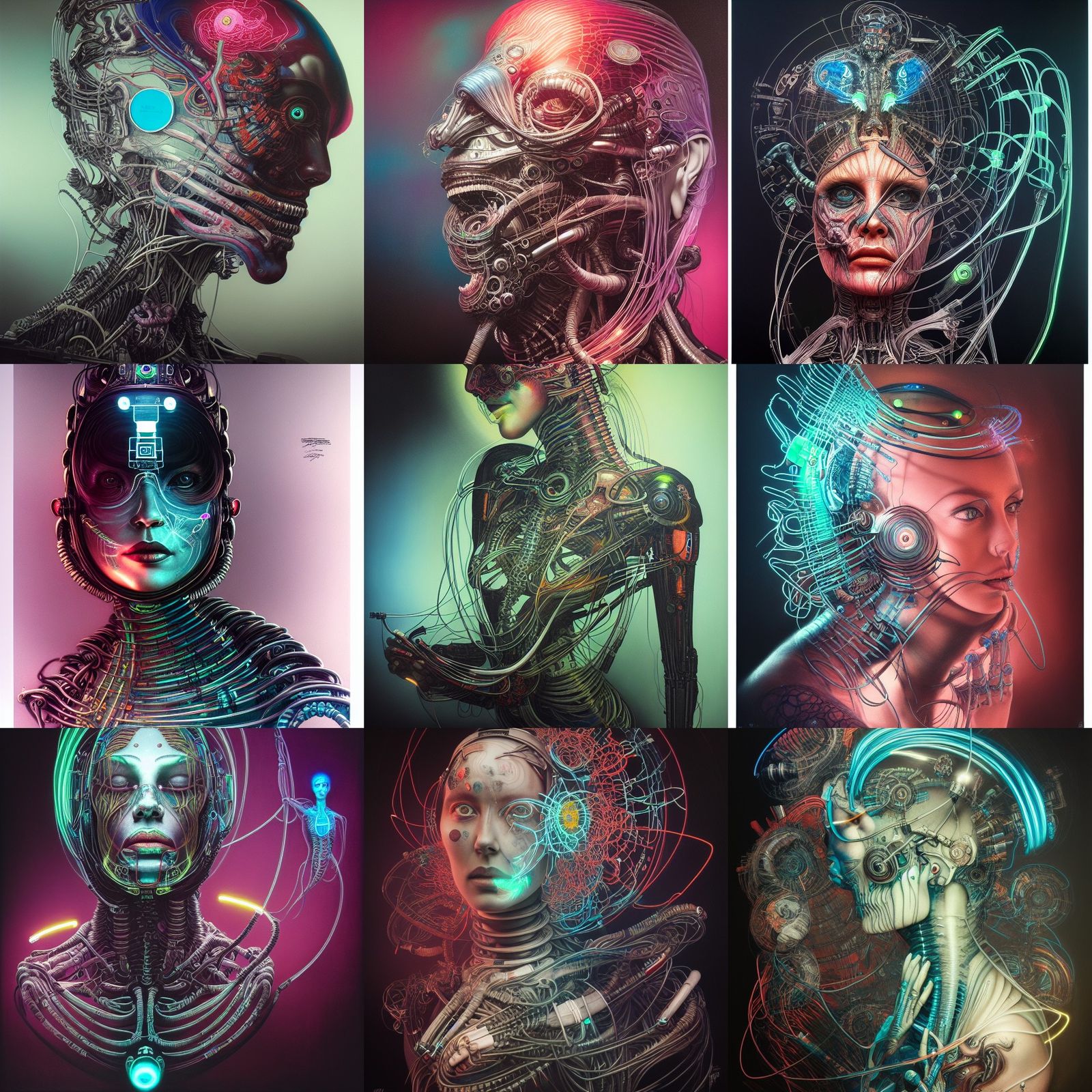 Cybernetic Human, Fractal Implants and Neon Tattoos in Deep....