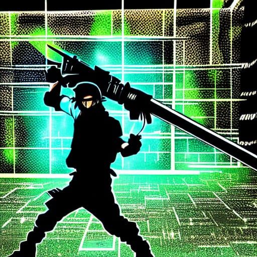 Akame Battles in Dark Alley, Anime Manga Style