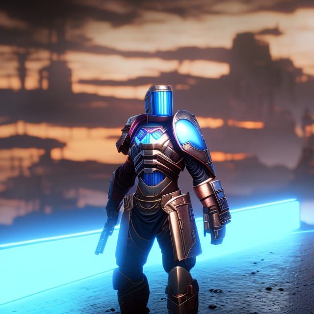 Hyper Realistic Cyberpunk Armor in Cinematic Lighting