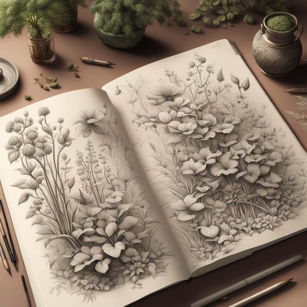 Botanical Ink Drawing
