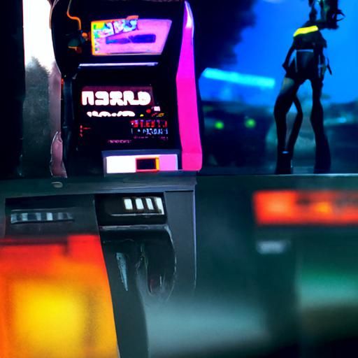 Retro Futuristic Cityscape in Neon Glowing Hues