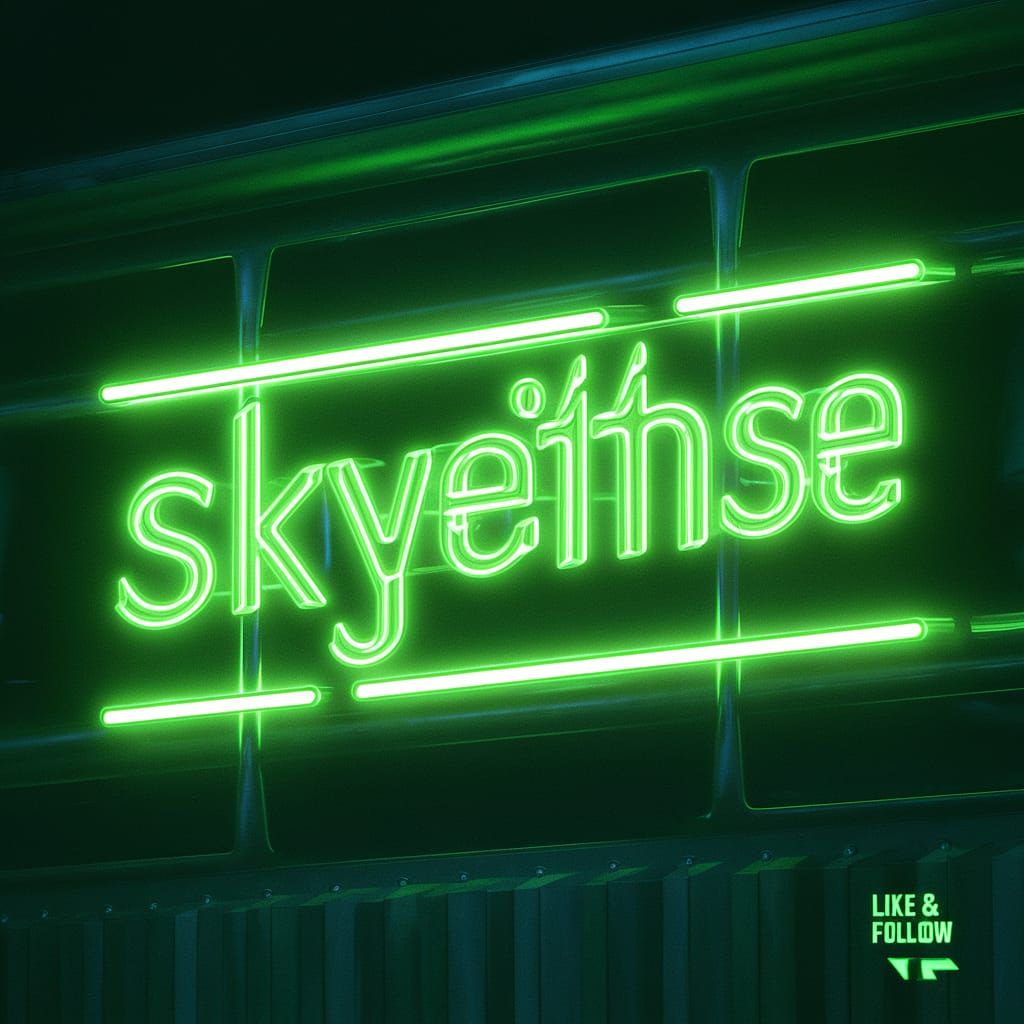 Retro-Futuristic Neon Sign with Mysterious Atmosphere