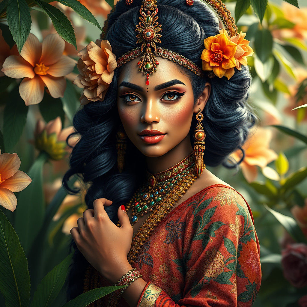 Ethereal Princess Amidst Verdant Paradise