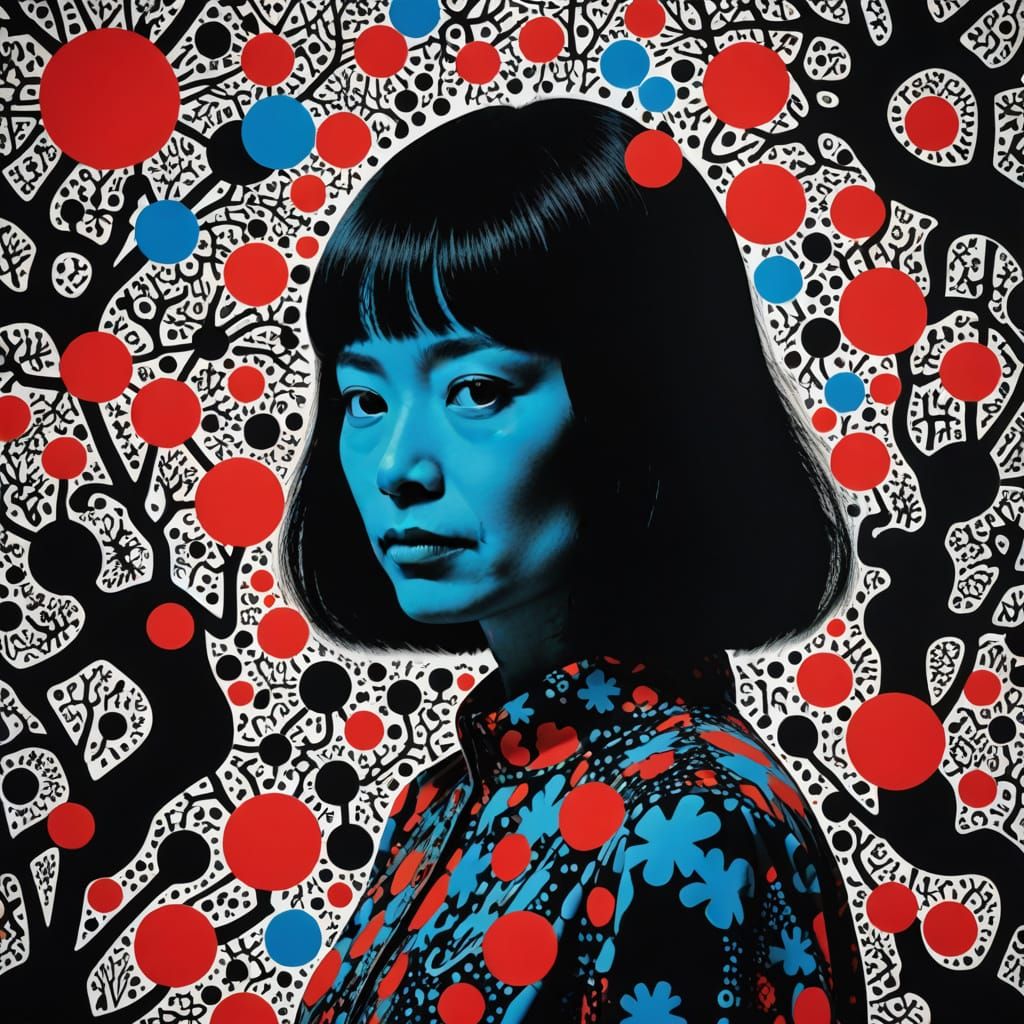 Double Exposure Silhouette in Pop Art Style