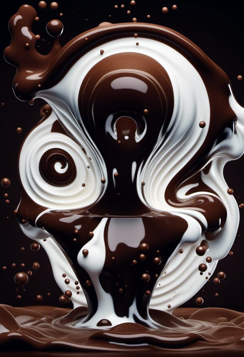 Vibrant Whimsical Chocolate Swirl in Splash Art Style