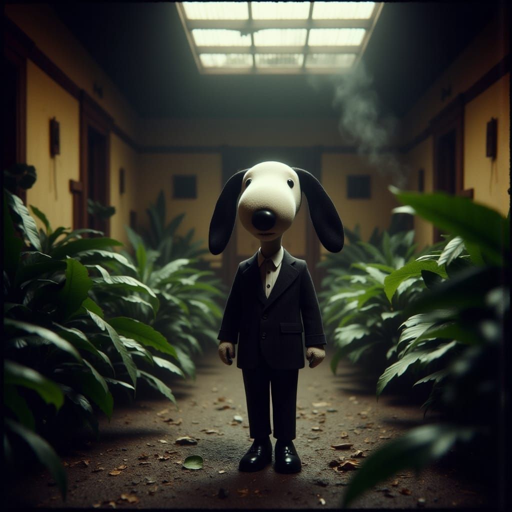 Snoopy as Pablo Escobar in Cinematic Style