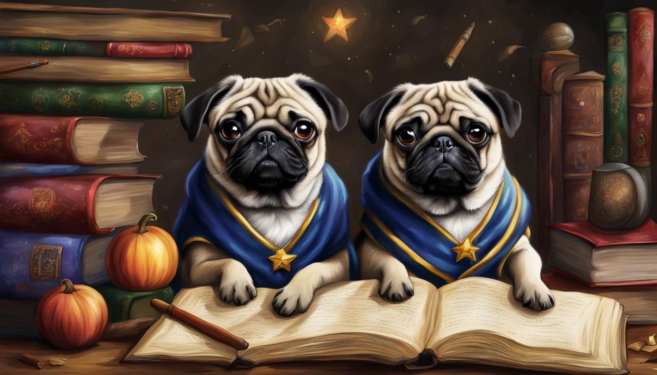 Pug Brothers Enroll in Magical Learning