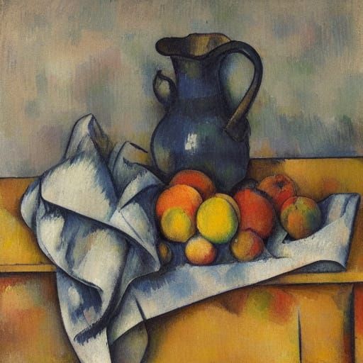 Cezanne-Inspired Still Life with Geometric Forms